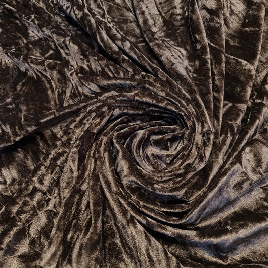 Brauner Premium Pannesamt Stoff Stretch Velours 58" / 150cm breit pro Meter