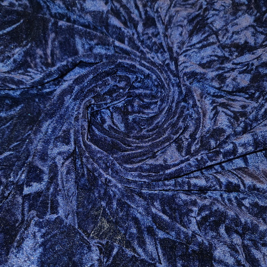 Marineblauer Premium-Pannesamtstoff, Stretch-Velours, 150 cm breit, Meterware