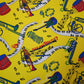 Yellow Musical Print Polyester Material Quilting Dress Decor Costume Fabric 58" By The Meter