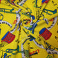 Yellow Musical Print Polyester Material Quilting Dress Decor Costume Fabric 58" By The Meter