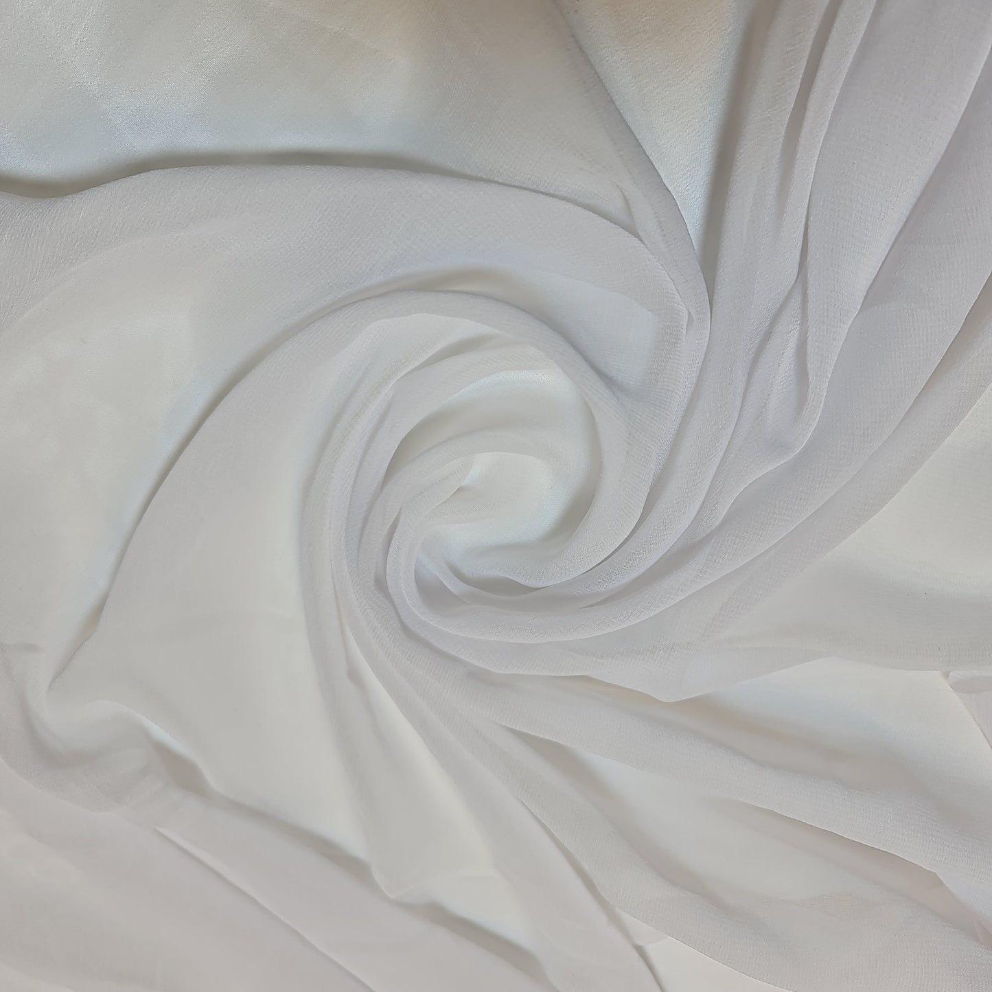 White Chiffon Sheer Fabric Plain Soft Polyester Wedding Arch Dress Craft Material 44" (30 Meter Roll)