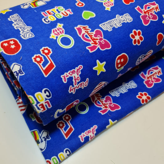 44" Bedruckter hochwertiger weicher Flanellstoff aus 100 % Baumwolle mit Ring-/Herz-/Geldbörsen-/Musik-Aufdruck