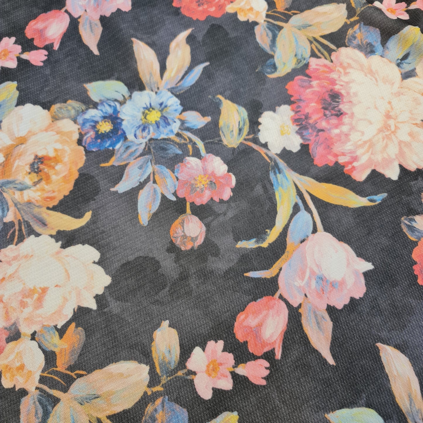 Black Floral Viscose Dead Stock Jersey Stretch Fabric Dress Craft Costume Material 58" By Meter (Copy)