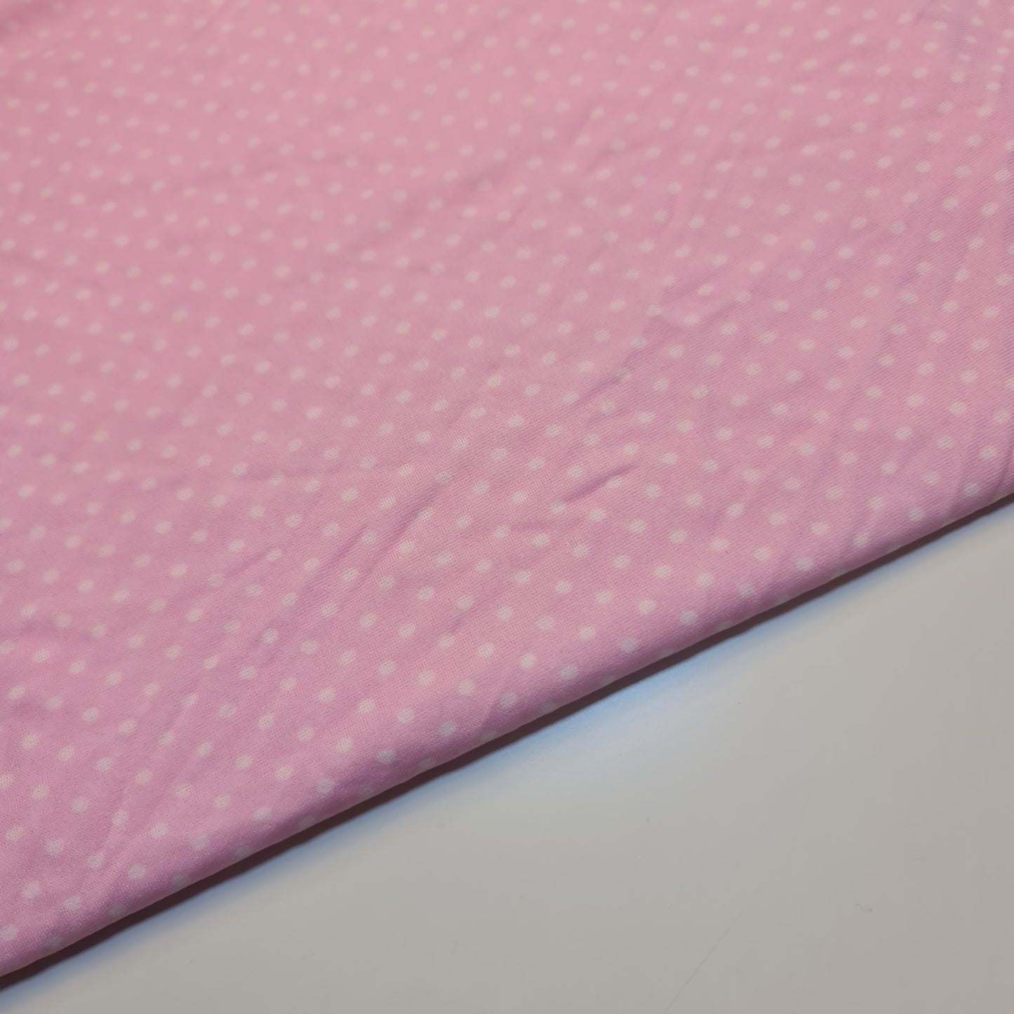 Pink Polka Dot 4-Way Power Net Fabric | Soft Stretch Mesh for Dresses & Lingerie Material 58"