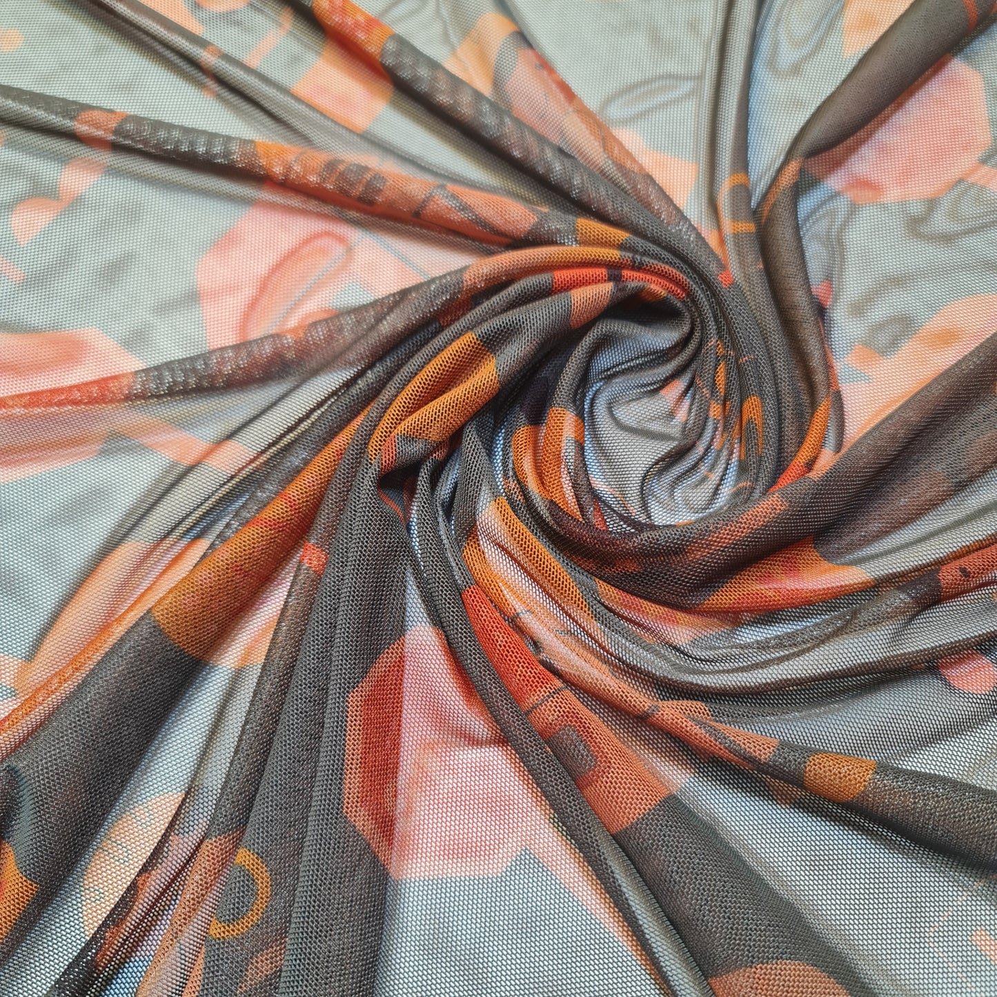 Traffic Awareness Kids Print 4-Way Power Net Fabric | Soft Stretch Mesh for Dresses, Crafts & Apparel Material 44"