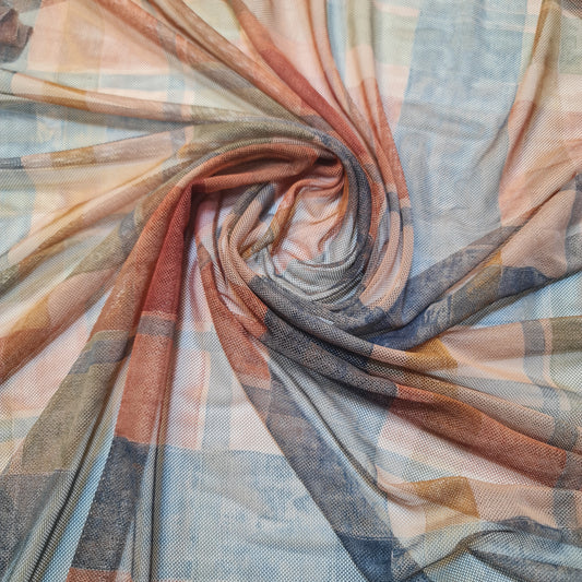 Multi Plaid Check 4-Way Power Net Fabric | Soft Stretch Mesh for Dresses & Lingerie Material 58" (Copy)