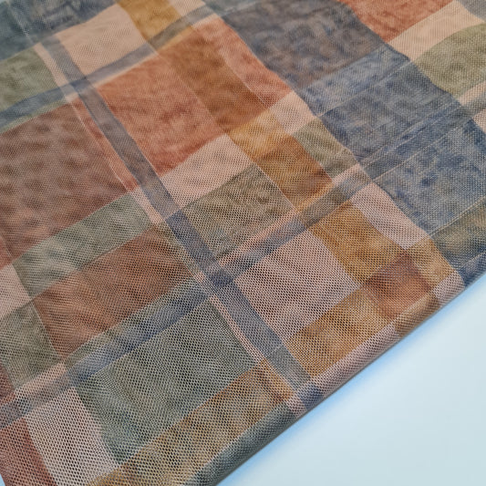 Multi Plaid Check 4-Way Power Net Fabric | Soft Stretch Mesh for Dresses & Lingerie Material 58" (Copy)