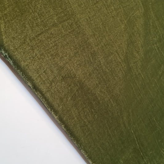 Olive Green Luxury Micro 9000 Three Crown Triple Velvet Material Dress Craft 44” Fabric By The Meter