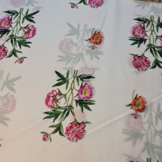 Weicher Musselin-Polyesterstoff mit digitalem Blumendruck, für Kleider, Drapierungen und Bastelarbeiten, 111,8 cm, Meterware (Design 13)