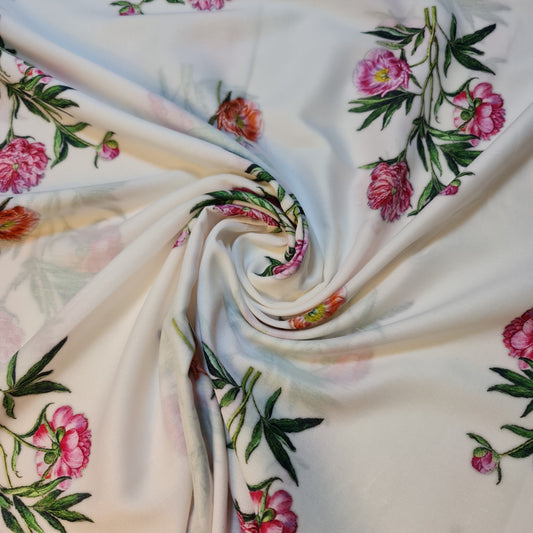 Weicher Musselin-Polyesterstoff mit digitalem Blumendruck, für Kleider, Drapierungen und Bastelarbeiten, 111,8 cm, Meterware (Design 13)