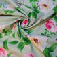 Mint Rose Garden Print Polycotton Muslin Fabric Dress Drape Craft Material 44" By Meter