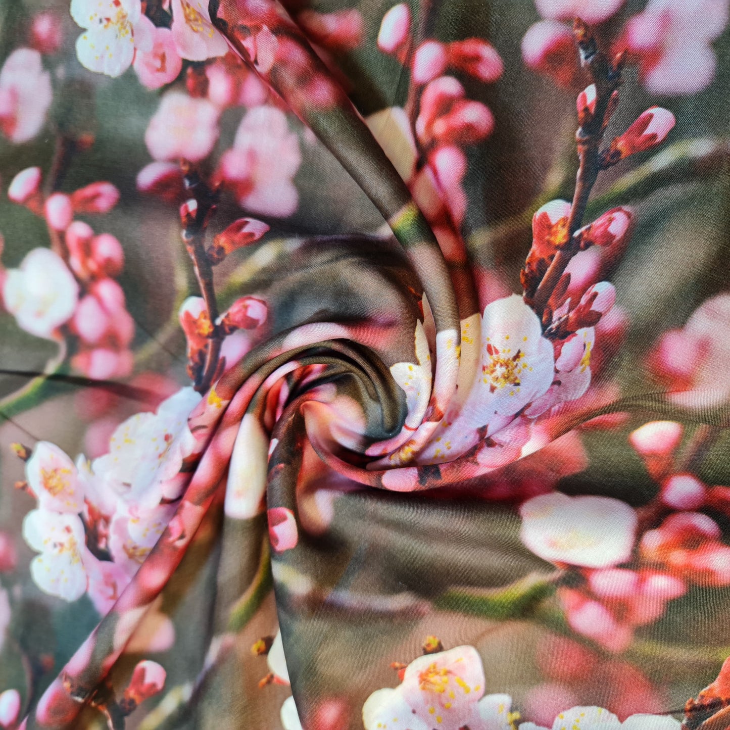 Sakura Floral Print Polycotton Muslin Fabric Dress Drape Craft Material 44" By Meter