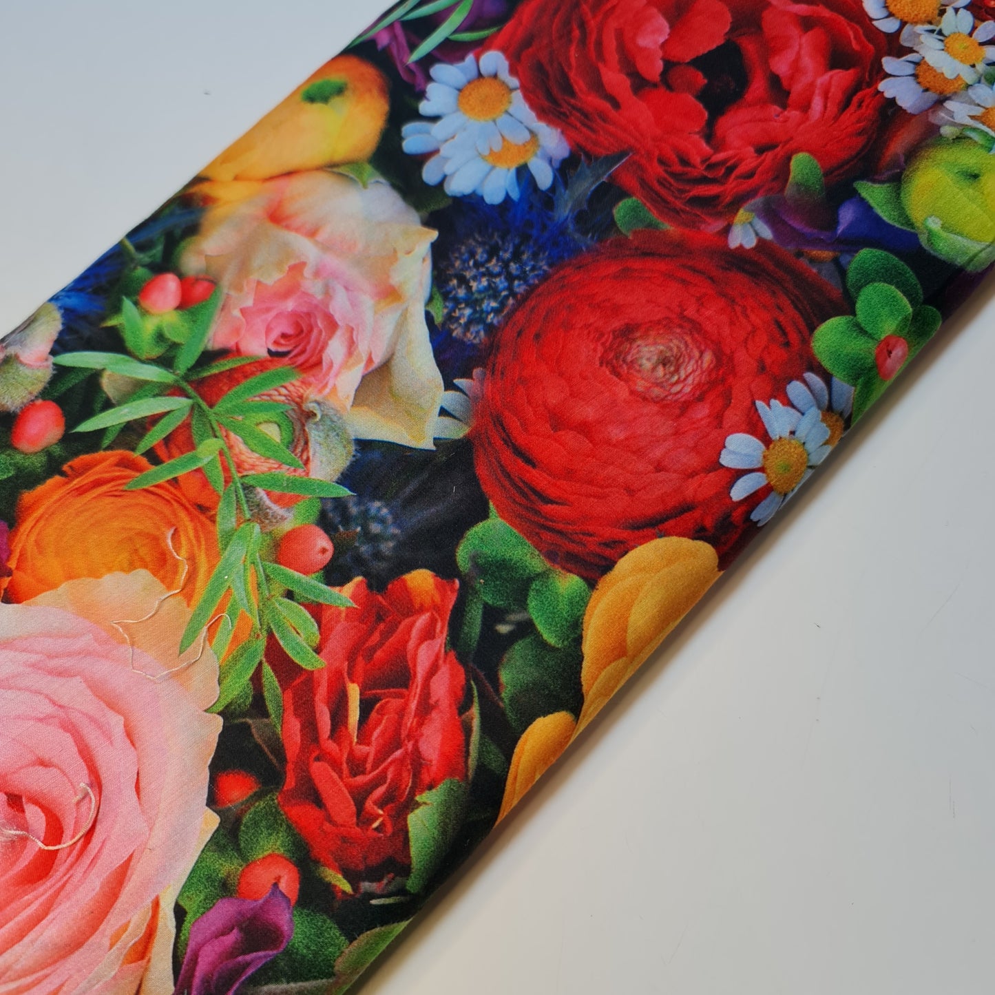 Vibrant Floral Medley Print Polycotton Muslin Fabric Dress Drape Craft Material 44" By Meter