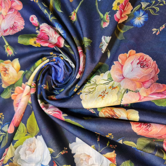 Weicher Musselin-Polyesterstoff mit digitalem Blumendruck, für Kleider, Drapierungen und Bastelarbeiten, 111,8 cm, Meterware (Design 3)