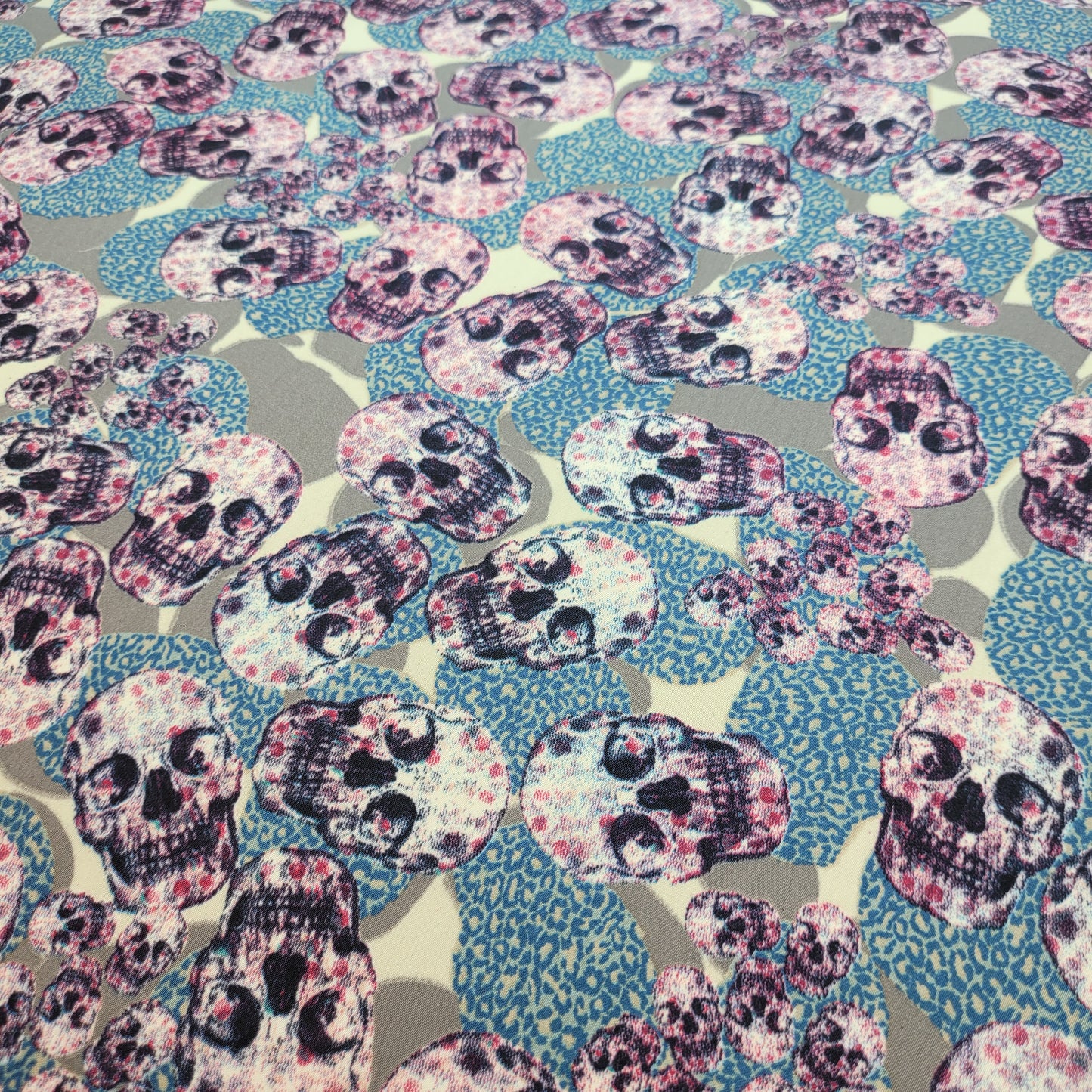 Purple Skull Satin Fabric Halloween Dress Craft Costume Material 58" By the Meter