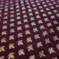 Plum Gold Foil Emblem 3 Crown Triple Velvet Fabric Dress Craft Décor Material 44" By The Meter