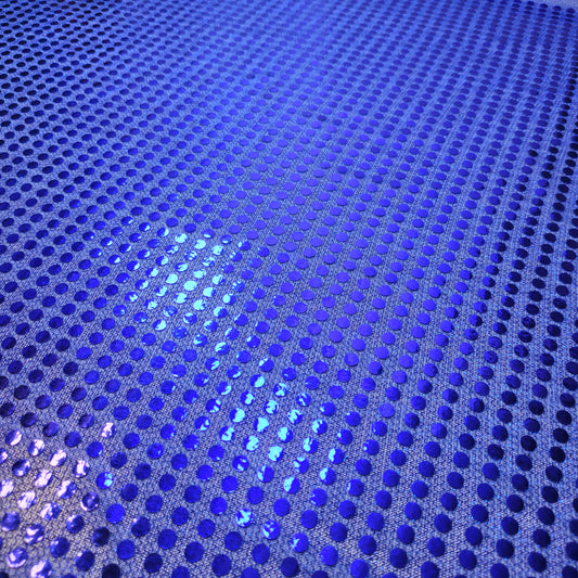 Royal Blue Sequin Nylon Jersey Fabric – 44″ Wide Dress Craft Costume Decor Material By The Meter