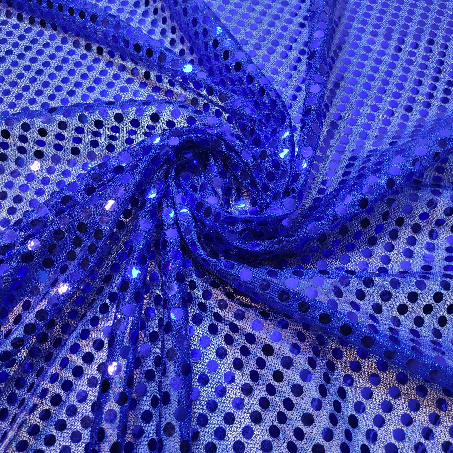 Royal Blue Sequin Nylon Jersey Fabric – 44″ Wide Dress Craft Costume Decor Material By The Meter