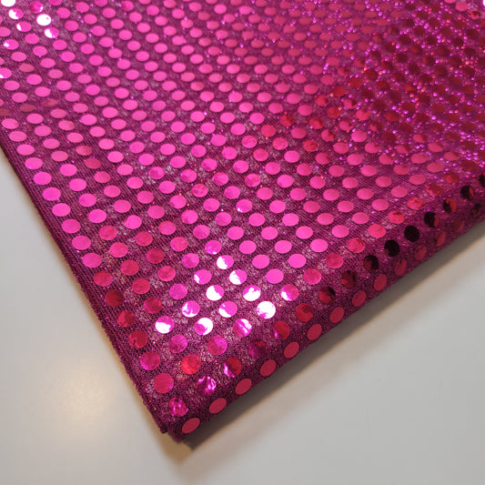 Cerise Sequin Nylon Jersey Fabric – 44″ Wide Dress Craft Costume Decor Material By The Meter