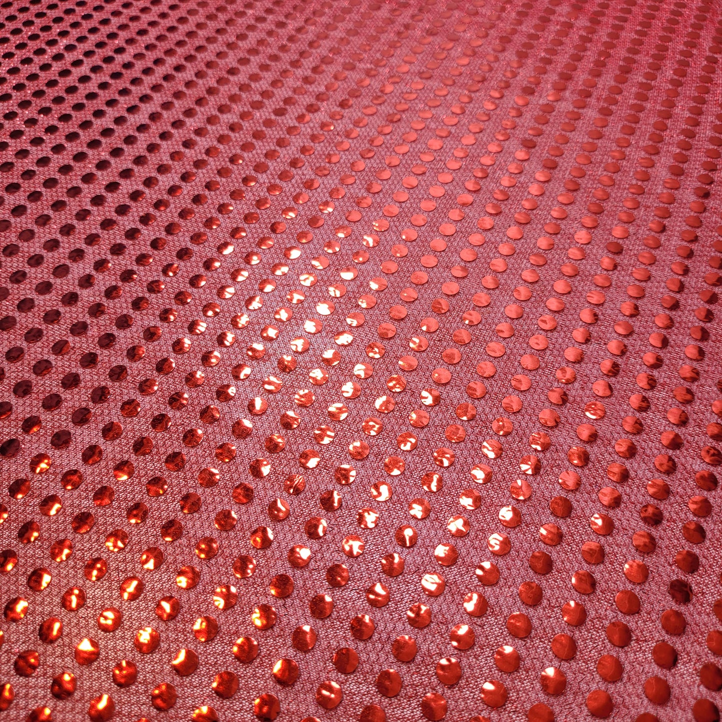 Red Sequin Nylon Jersey Fabric – 44″ Wide Dress Craft Costume Decor Material By The Meter