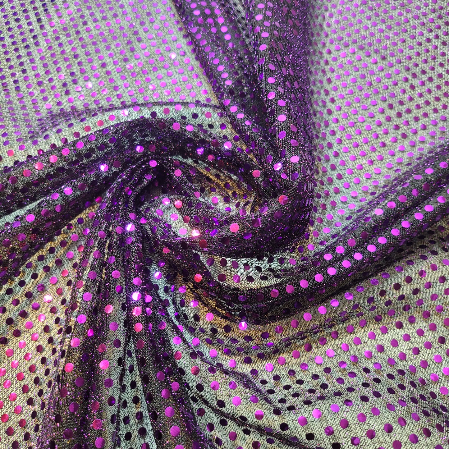 Deep Purple Sequin Nylon Jersey Fabric – 44″ Wide Dress Craft Costume Decor Material By The Meter