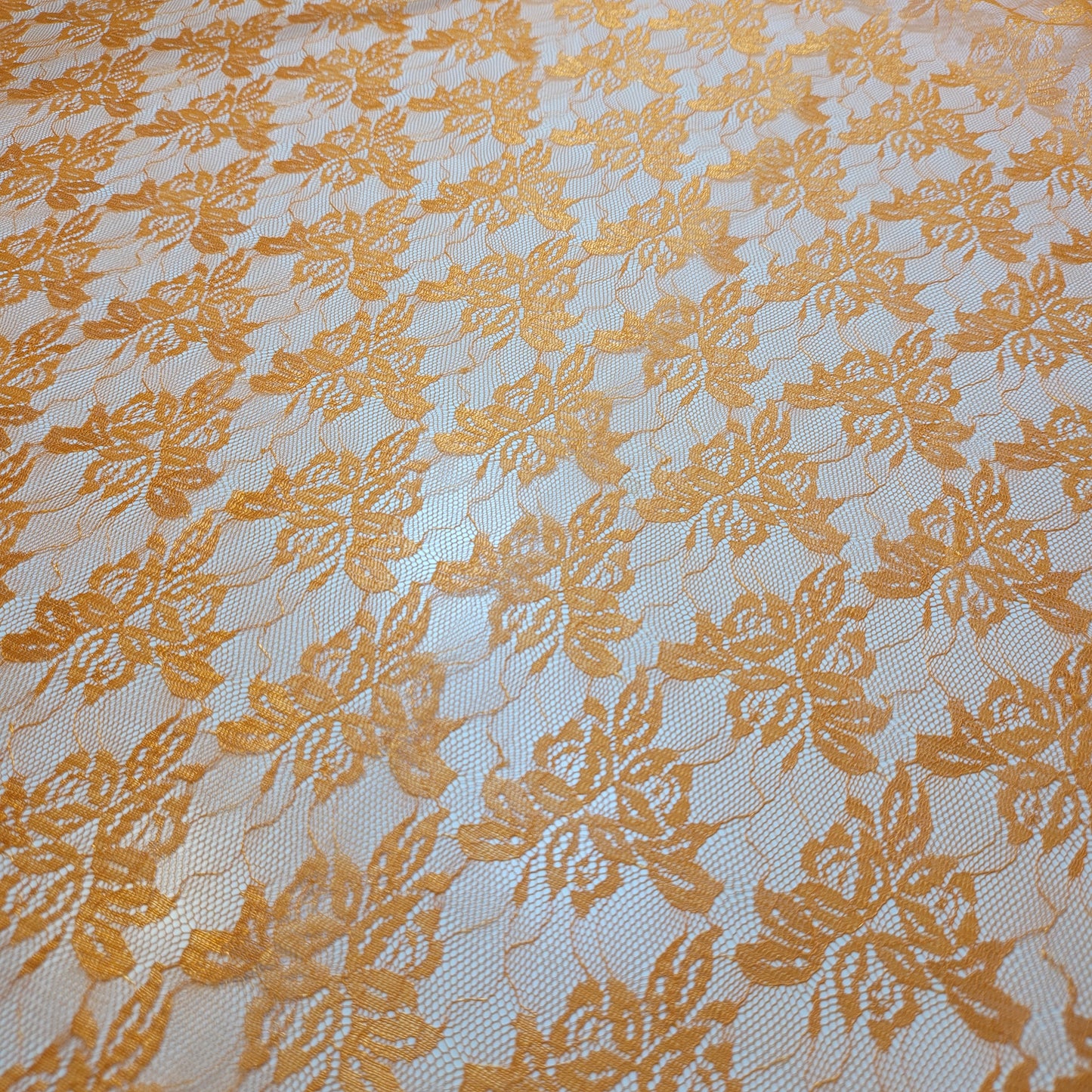 Rostfarbener Spitzenstoff mit Blumenmuster, Designer-Kleid, Bastelmaterial, 147,3 cm, Meterware
