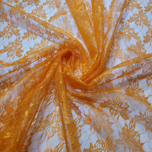 Rostfarbener Spitzenstoff mit Blumenmuster, Designer-Kleid, Bastelmaterial, 147,3 cm, Meterware