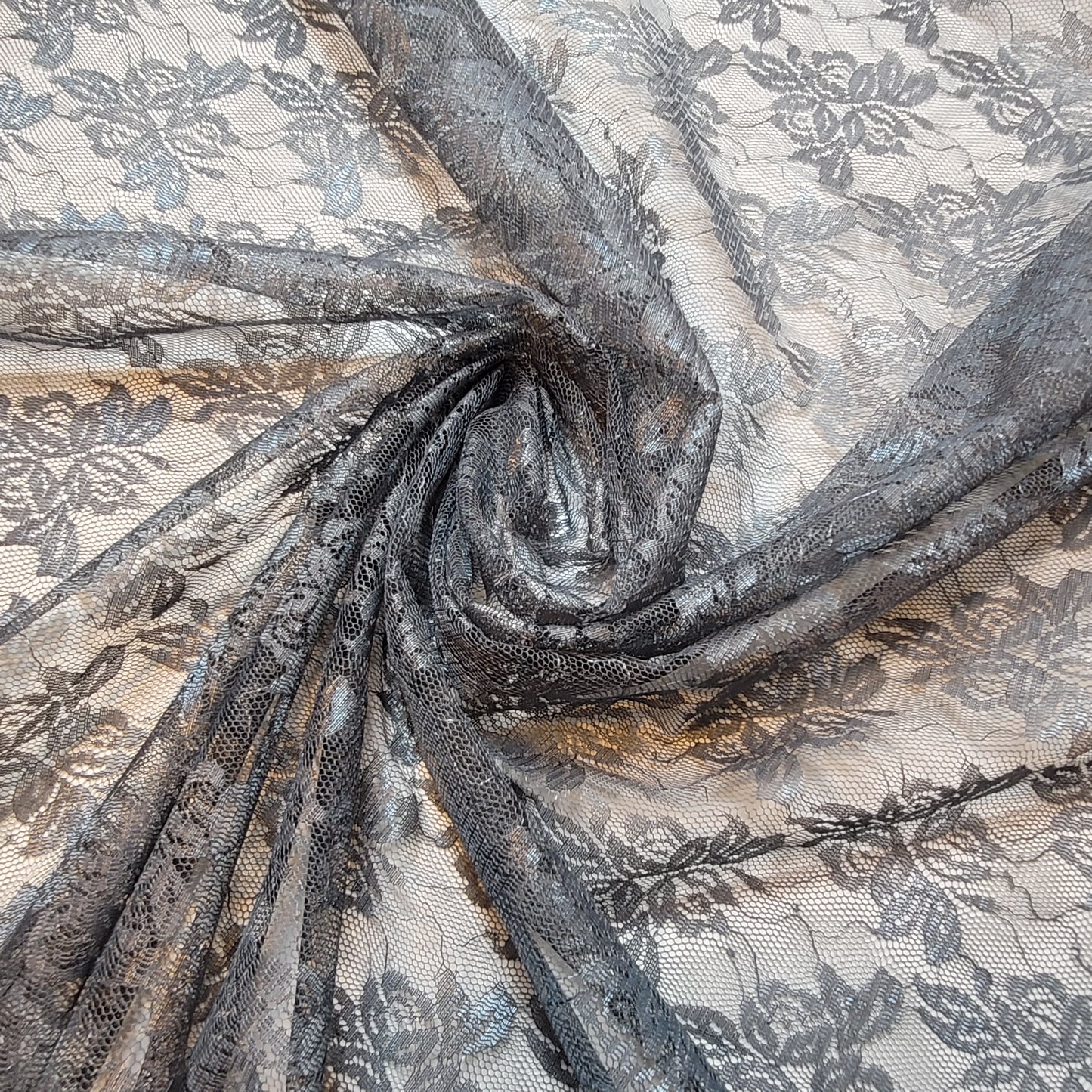 Rostfarbener Spitzenstoff mit Blumenmuster, Designer-Kleid, Bastelmaterial, 147,3 cm, Meterware