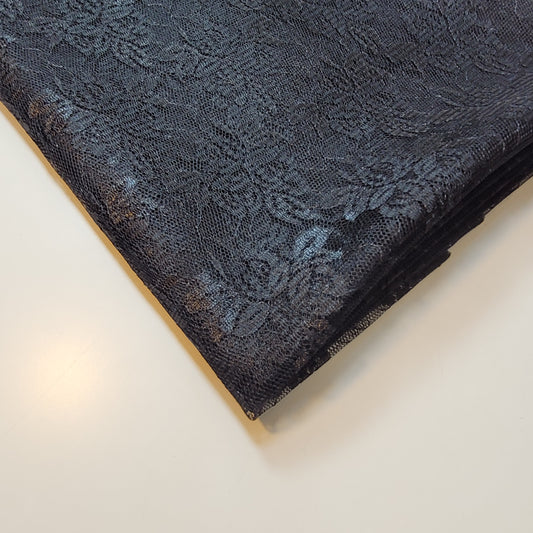 Black Budget Floral Lace Fabric Designer Dress Craft Material 44" By Meter