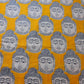 Mustard Buddha 100% Cotton Lawn Fabric Craft Quilting Patchwork Material Meter 44"