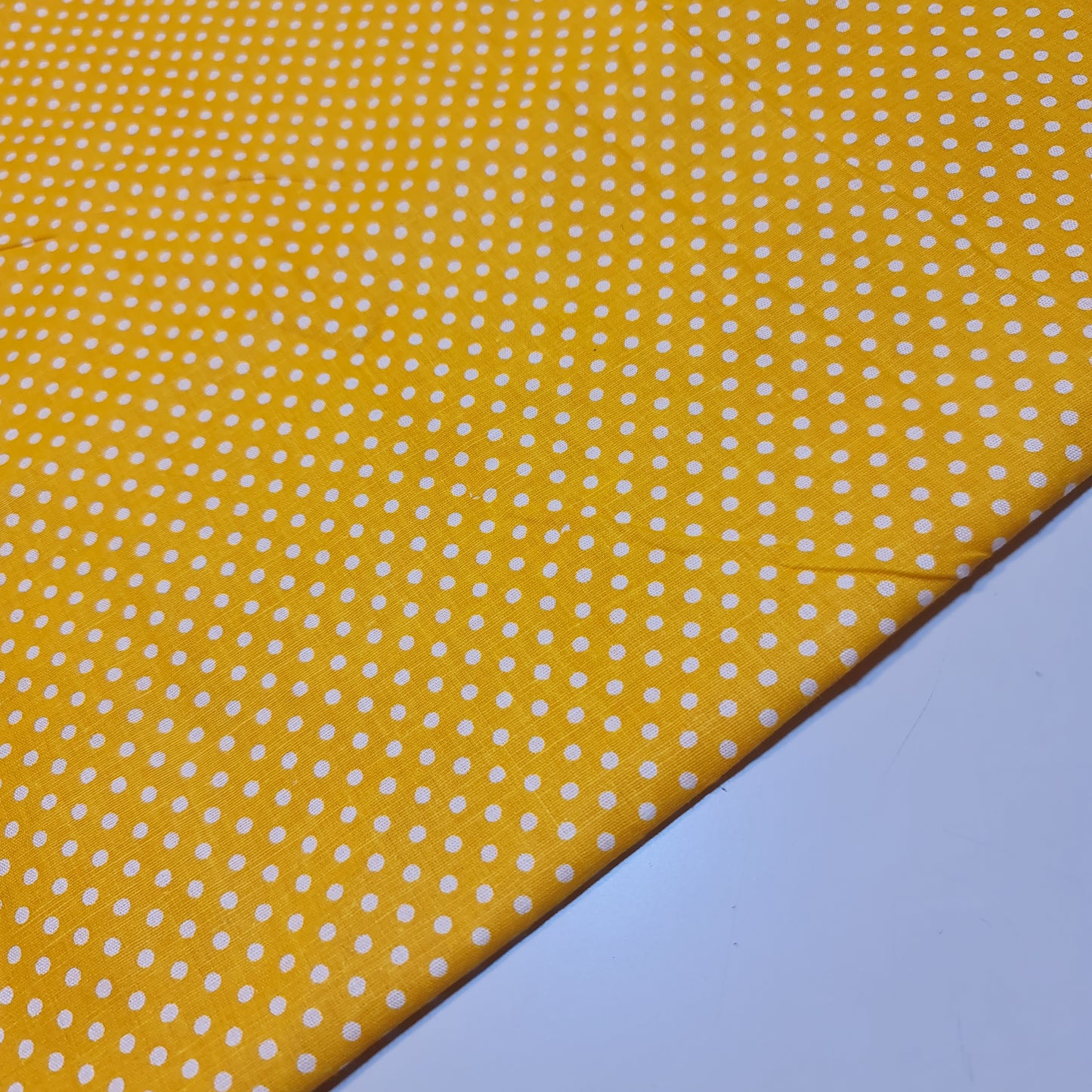 Yellow Pea Pin Spot Polka 100% Cotton Lawn Fabric Craft Quilting Patchwork Material Meter 44"