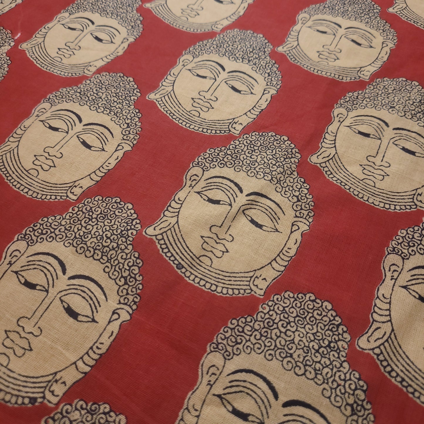 Red Buddha 100% Cotton Lawn Fabric Craft Quilting Patchwork Material Meter 44"