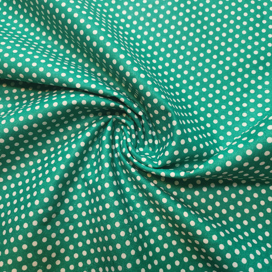 Emerald Pea Pin Spot Polka 100% Cotton Lawn Fabric Craft Quilting Patchwork Material Meter 44"