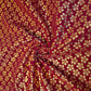 Deep Red Gold Glitter Foil Lame Material Emboss Velvet Floral Flock Décor Craft Dress Fabric 44" By Meter