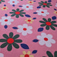 Pink Floral Scuba Crepe Fabric – Stretch Dressmaking Material by the Meter (58” Wide)