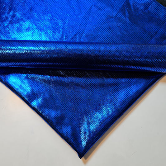 Royal Blue Metallic Tricot Lame Fabric Dress Craft Costume Dance Wear Christmas Material 58