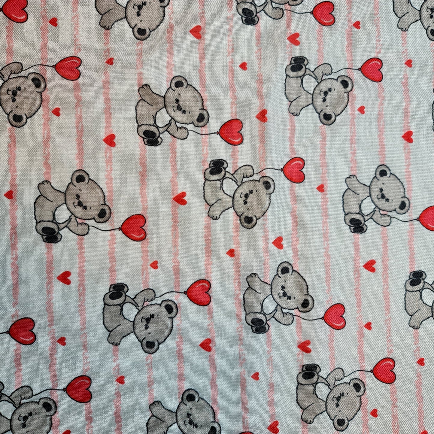 Valentine Floating Teddy Bear  Print Polycotton Fabric 58" Dress Craft Quilting Costume Material By The Meter