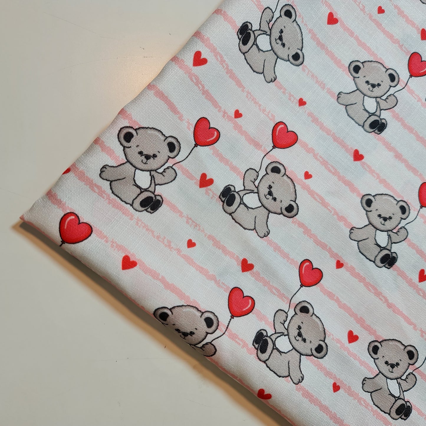 Valentine Floating Teddy Bear  Print Polycotton Fabric 58" Dress Craft Quilting Costume Material By The Meter