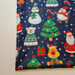 Navy Snowman Christmas Print Polycotton Fabric 58" Dress Craft Quilting Costume Material By The Meter