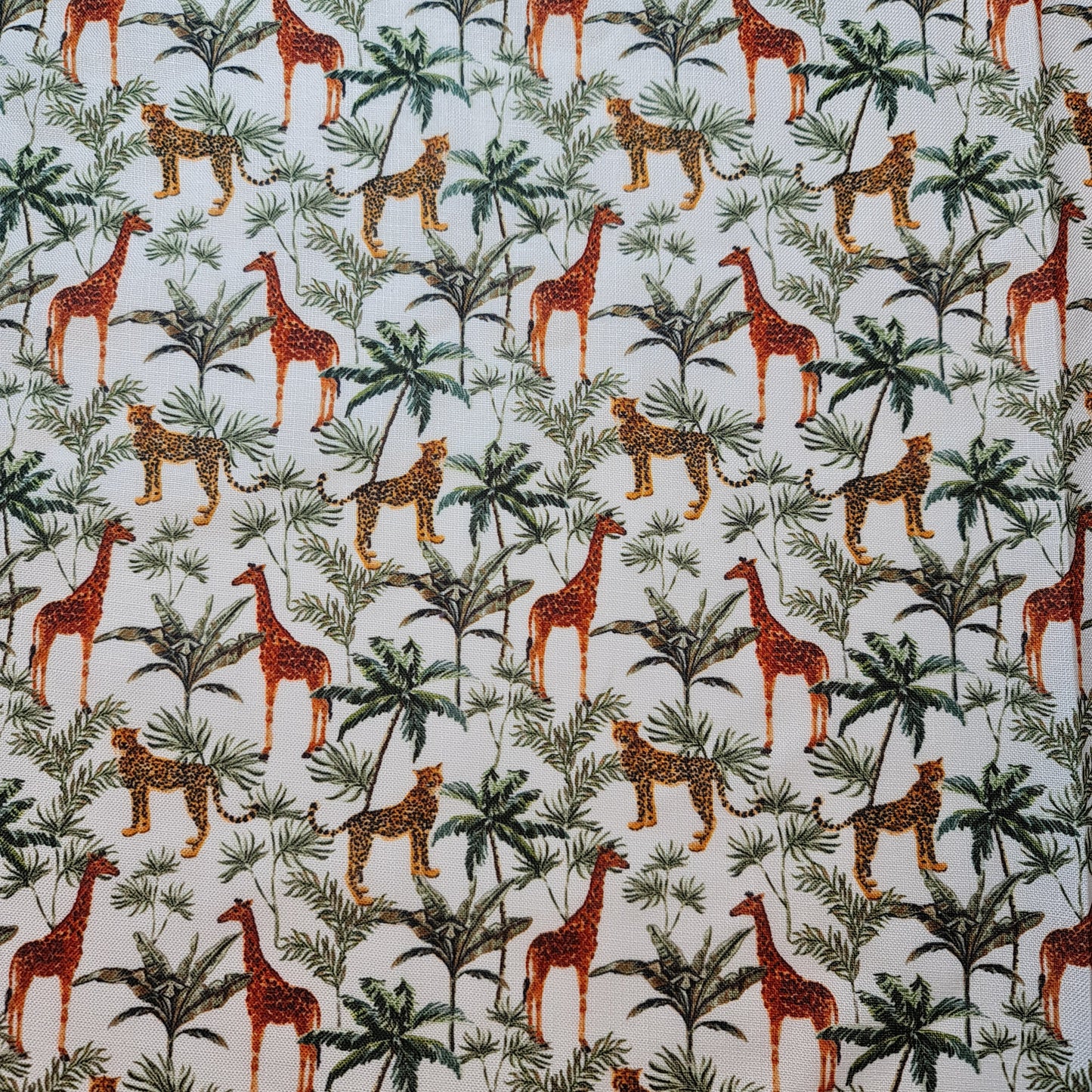 White Giraffe Print Polycotton Fabric 58" Dress Craft Quilting Costume Material By The Meter