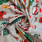 Silver Snowman Christmas Print Polycotton Fabric 58" Dress Craft Quilting Costume Material By The Meter