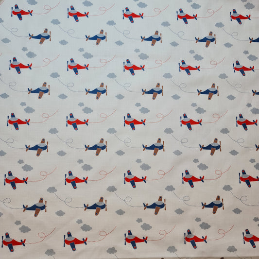 Planes / Aeroplane Print Polycotton Fabric 58" Dress Craft Quilting Costume Material By The Meter