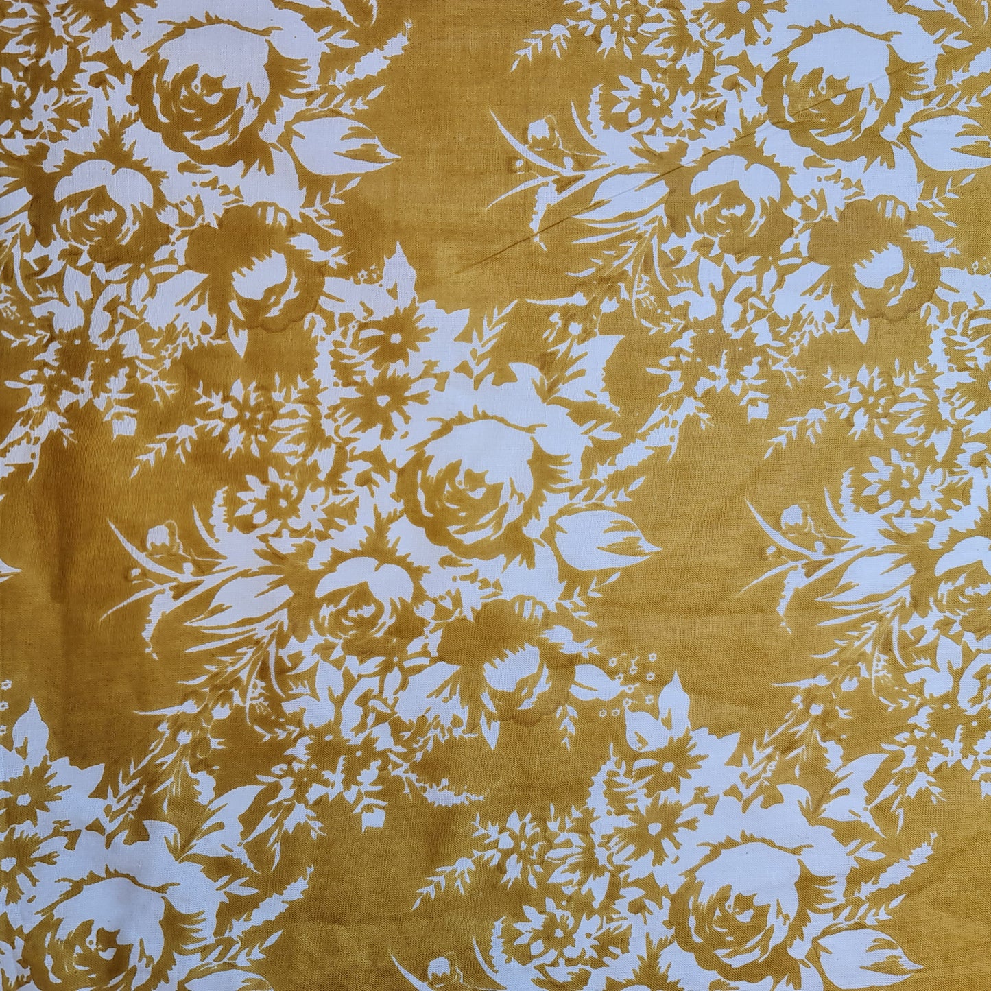 Mustard Roses 100% Cotton Lawn Fabric Craft Quilting Patchwork Material By Meter 44"