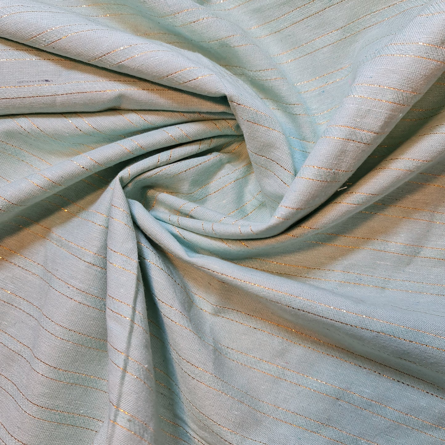 MInt 100% Cotton Linen Fabric Lurex Stripe Dress Craft Quilting Material 44" Wide By The  Meter