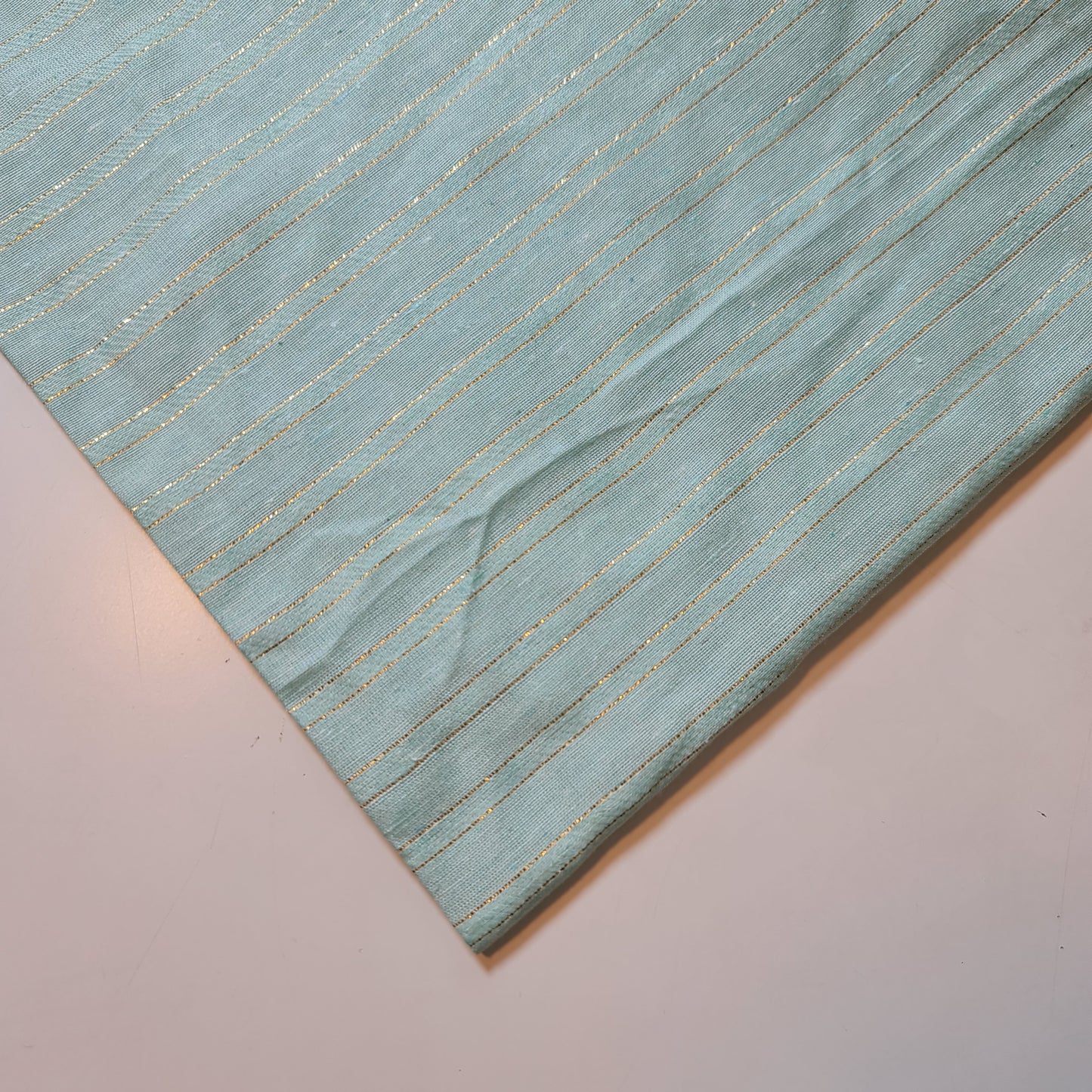 MInt 100% Cotton Linen Fabric Lurex Stripe Dress Craft Quilting Material 44" Wide By The  Meter