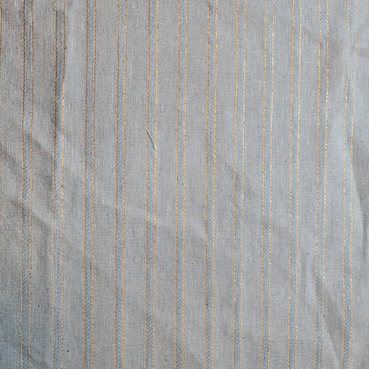 Denim 100% Cotton Linen Fabric Lurex Stripe Dress Craft Quilting Material 44" Wide By The Meter