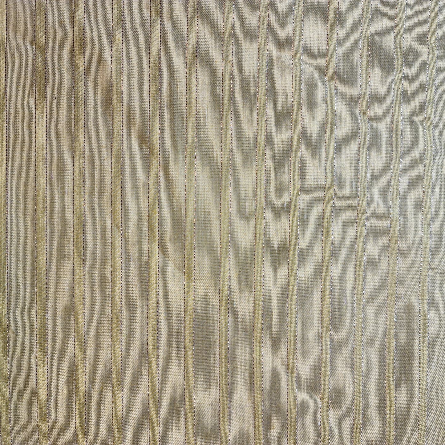 Yellow 100% Cotton Linen Fabric Lurex Stripe Dress Craft Quilting Material 44" Wide By The  Meter