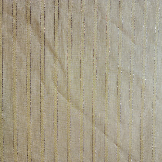 Yellow 100% Cotton Linen Fabric Lurex Stripe Dress Craft Quilting Material 44" Wide By The Meter