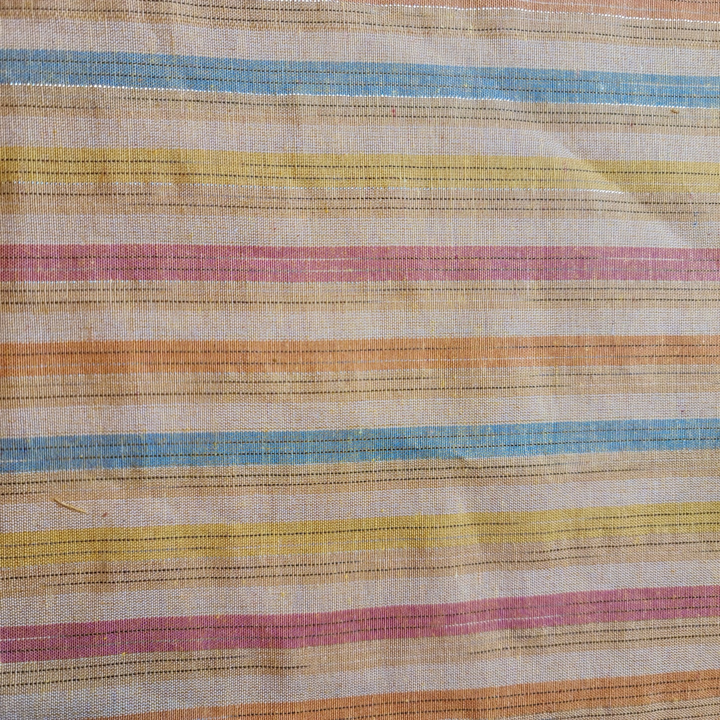 Orange 100% Cotton Linen Fabric Lurex Stripe Dress Craft Quilting Material 44" Wide By The  Meter