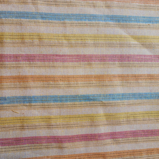 Orange 100% Cotton Linen Fabric Lurex Stripe Dress Craft Quilting Material 44" Wide By The  Meter